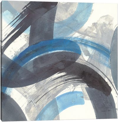 Blue Brushy Abstract II Canvas Art Print - Danhui Nai