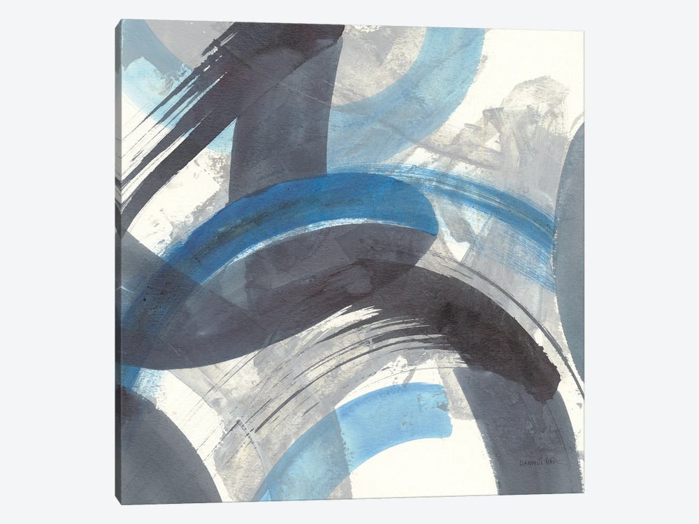 Blue Brushy Abstract II by Danhui Nai 1-piece Canvas Print