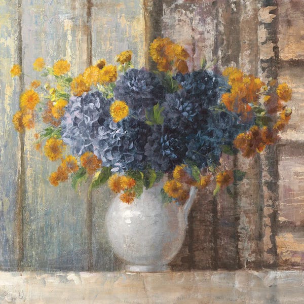 Danhui Nai: Fall Blue Dahlia Bouquet by Danhui Nai