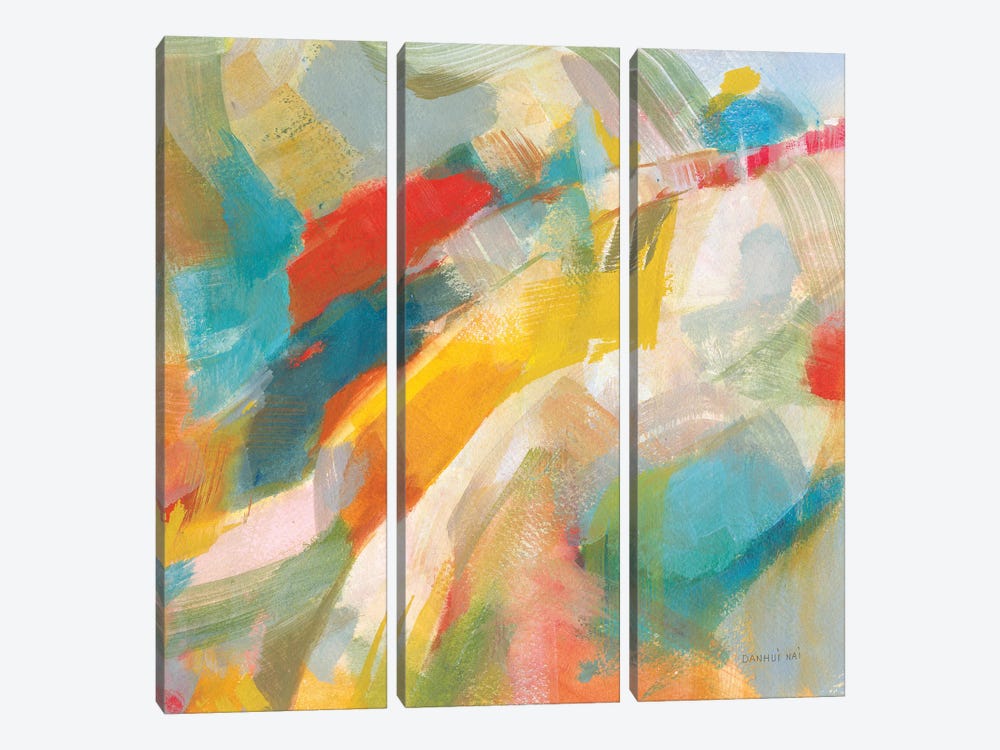 Folds Of Bright Color by Danhui Nai 3-piece Canvas Wall Art