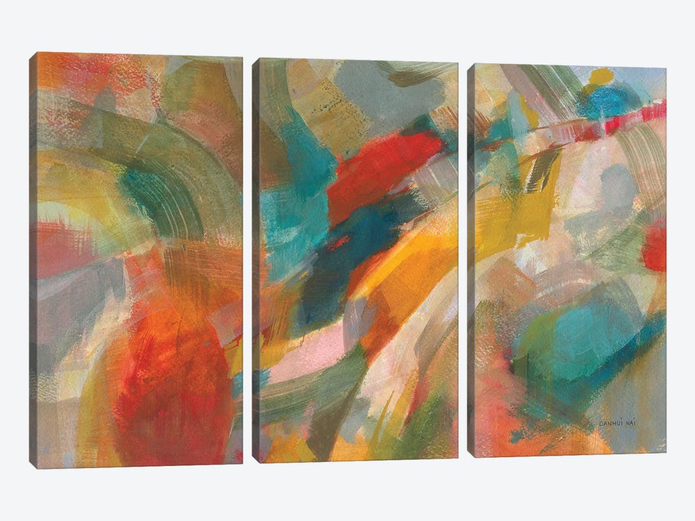 Folds Of Color by Danhui Nai 3-piece Canvas Art Print
