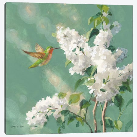 Hummingbird Spring I Canvas Print #NAI385} by Danhui Nai Art Print