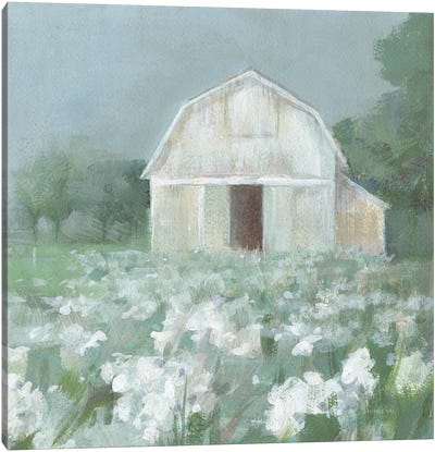 White Barn Meadow Canvas Art Print - Danhui Nai