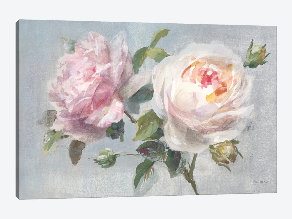 Light Lovely Roses by Danhui Nai 1-piece Canvas Wall Art