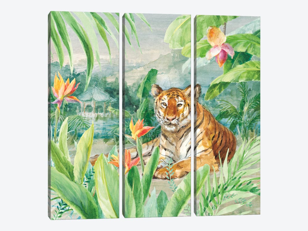 Lounging Tiger by Danhui Nai 3-piece Canvas Art Print