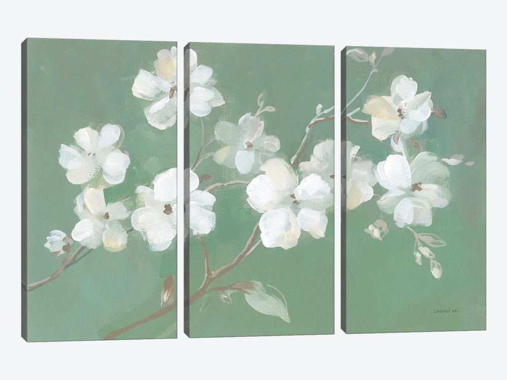 Blossoms on Sage by Danhui Nai 3-piece Canvas Art Print