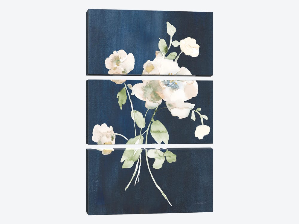 White Florals of Summer III by Danhui Nai 3-piece Canvas Art Print