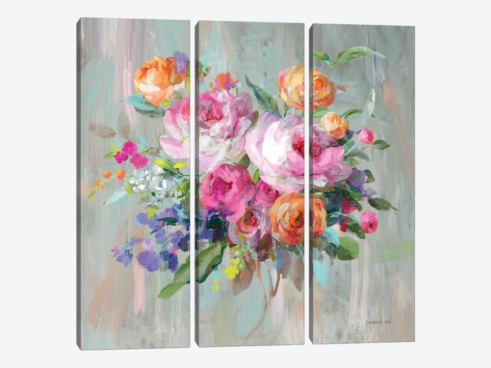Scents Of Summer I by Danhui Nai 3-piece Canvas Print