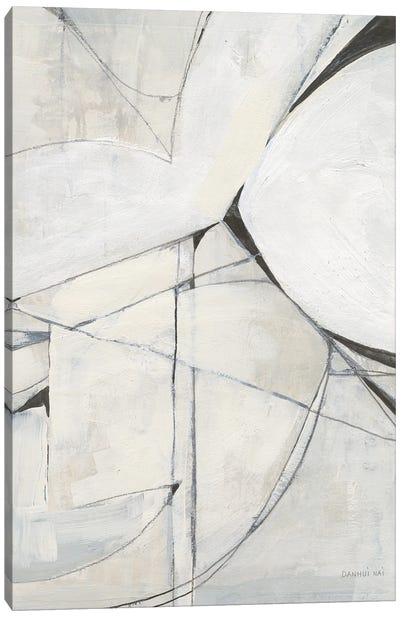 Whisper Abstract Canvas Art Print - Gray & White Art