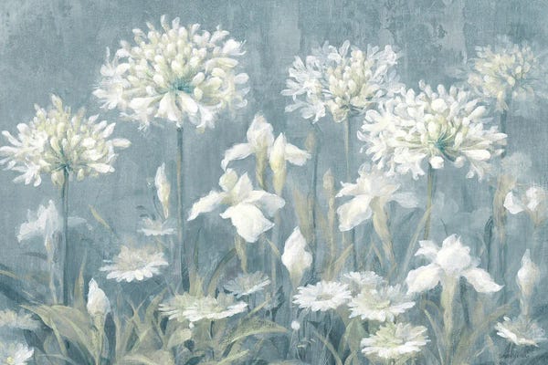 Danhui Nai: Spring Blossoms II Slate Blue by Danhui Nai