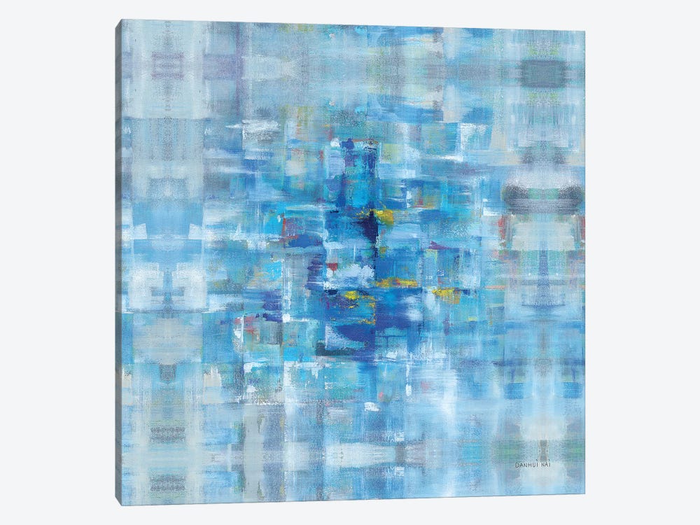 Abstract Squares Blue by Danhui Nai 1-piece Canvas Artwork