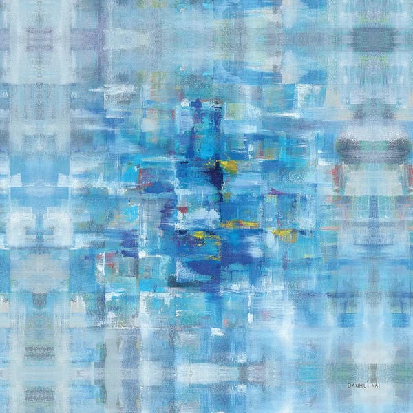 Danhui Nai: Abstract Squares Blue by Danhui Nai