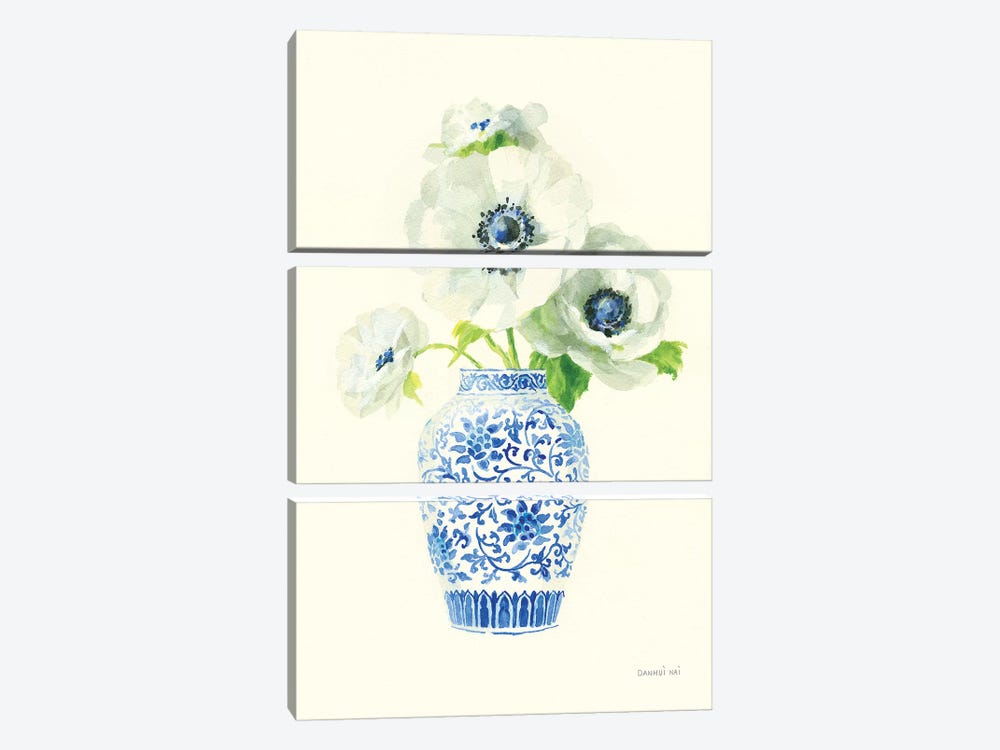 Floral Chinoiserie II by Danhui Nai 3-piece Canvas Print