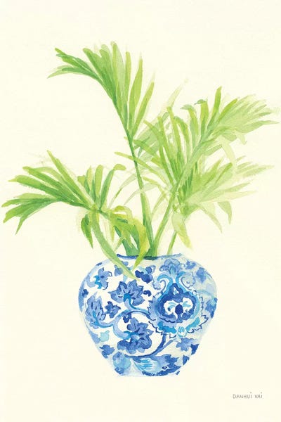 Charming Blue: Palm Chinoiserie II by Danhui Nai