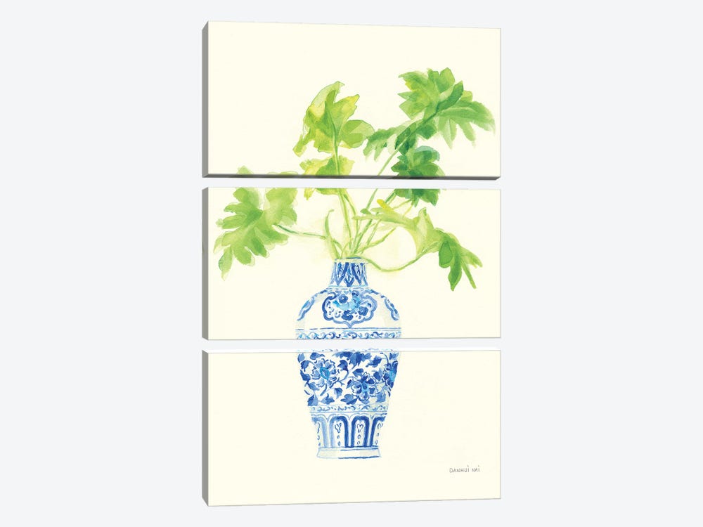Palm Chinoiserie III by Danhui Nai 3-piece Canvas Art Print