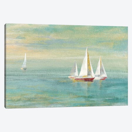 Sunrise Sailboats II Nautical Canvas Print #NAI78} by Danhui Nai Canvas Print