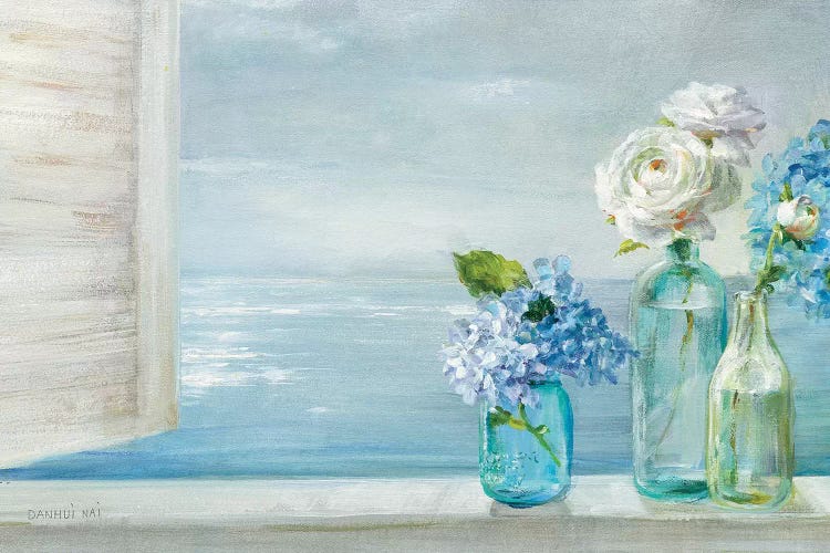 A Beautiful Day At the Beach - 3 Glass Bottles by Danhui Nai wall art