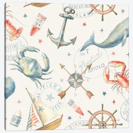 Floursack Nautical Pattern I Canvas Print #NAI87} by Danhui Nai Canvas Print
