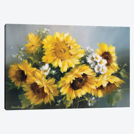 Sunflowers Canvas Print #NAK1} by Natalia Arlouskaya Canvas Art