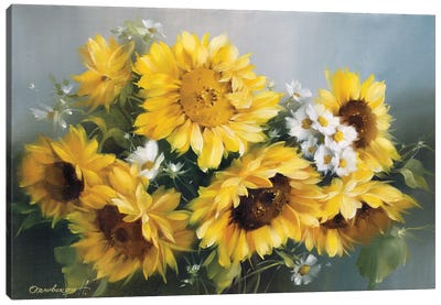Sunflowers Canvas Art Print - Botanical Still Life