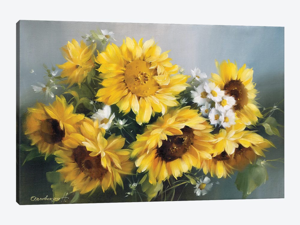 Sunflowers by Natalia Arlouskaya 1-piece Canvas Art Print