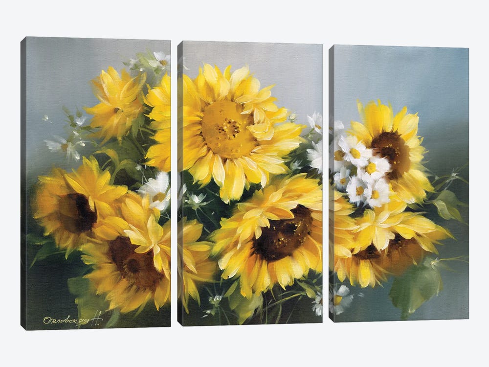 Sunflowers by Natalia Arlouskaya 3-piece Art Print