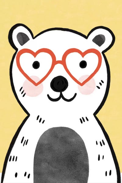 Baby Colorful Glasses IV by Natalie Miles framed canvas print