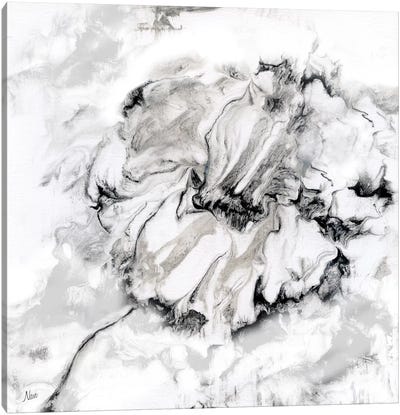 Marble Flower I Canvas Art Print - Gray & White Art