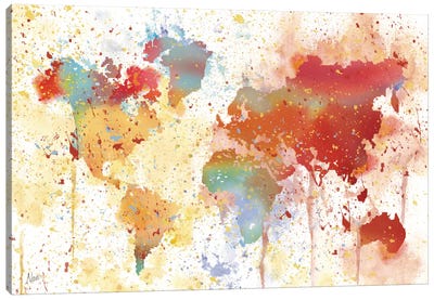 Traveled The World Canvas Art Print - Abstract Maps Art