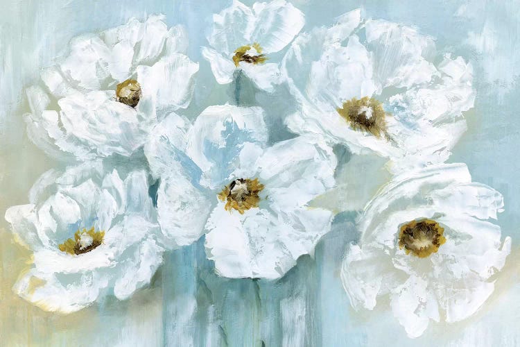 White Poppy Bouquet by Nan wall art