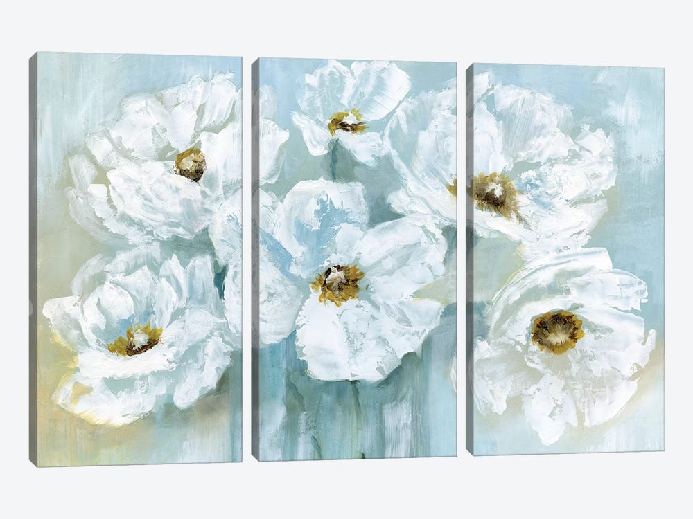 White Poppy Bouquet by Nan 3-piece Canvas Print