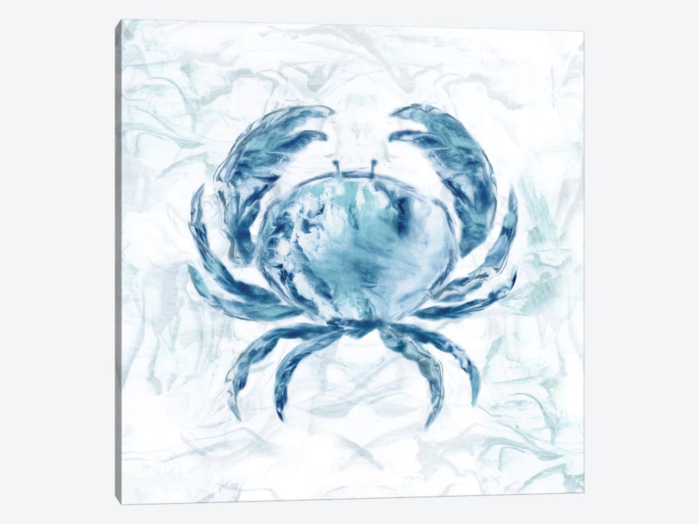 Blue Marble Coast Crab by Nan 1-piece Canvas Artwork