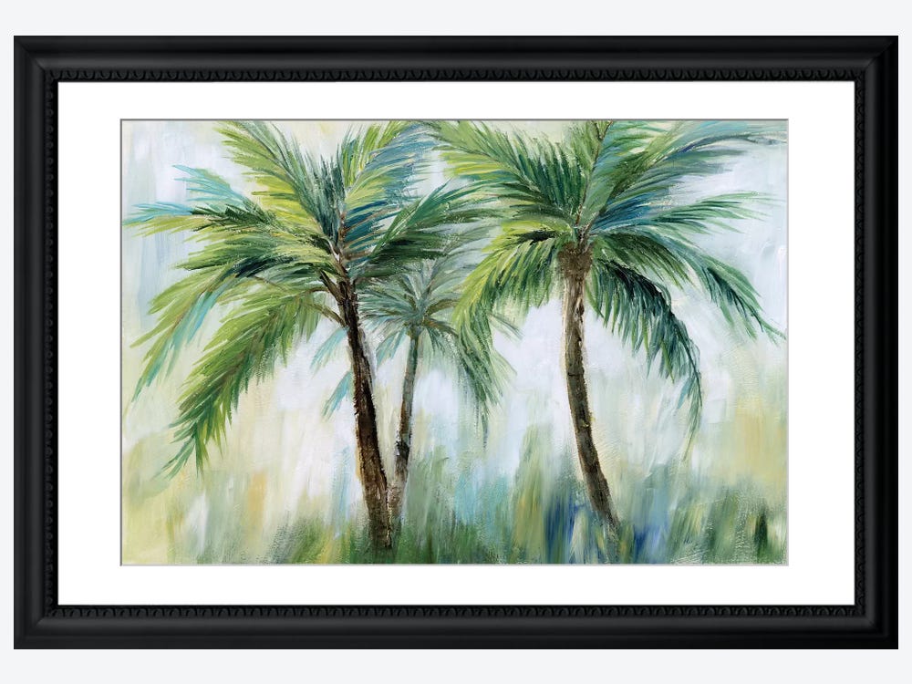 Ocean Painting Round Canvas Heavy Impasto Textured Flower Artwork Original  5, 7 or 11 Inch Circle Palm Trees Oil Painting -  Singapore