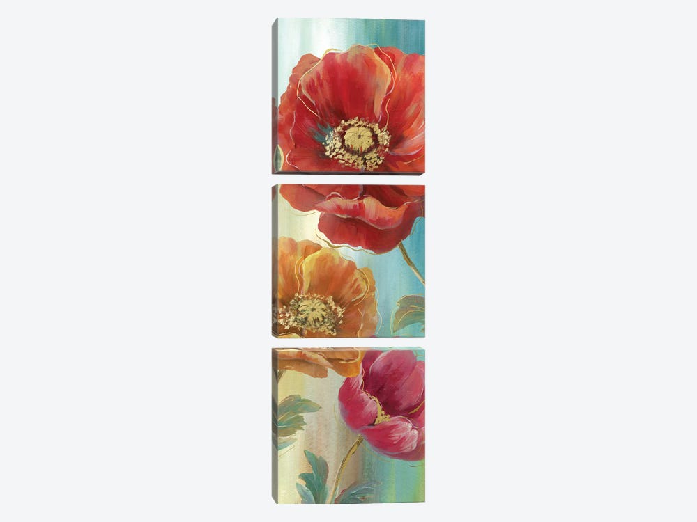 Poppy Panel Red II by Nan 3-piece Canvas Art Print