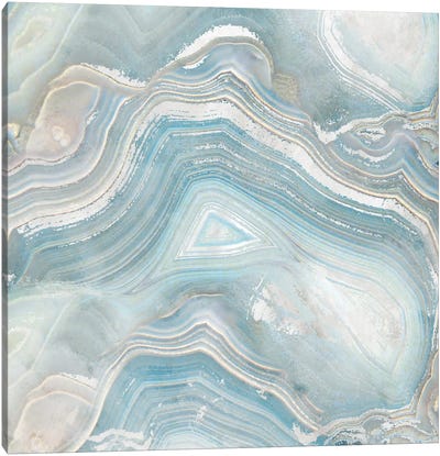 Agate in Blue I Canvas Art Print - Agate, Geode & Mineral Art