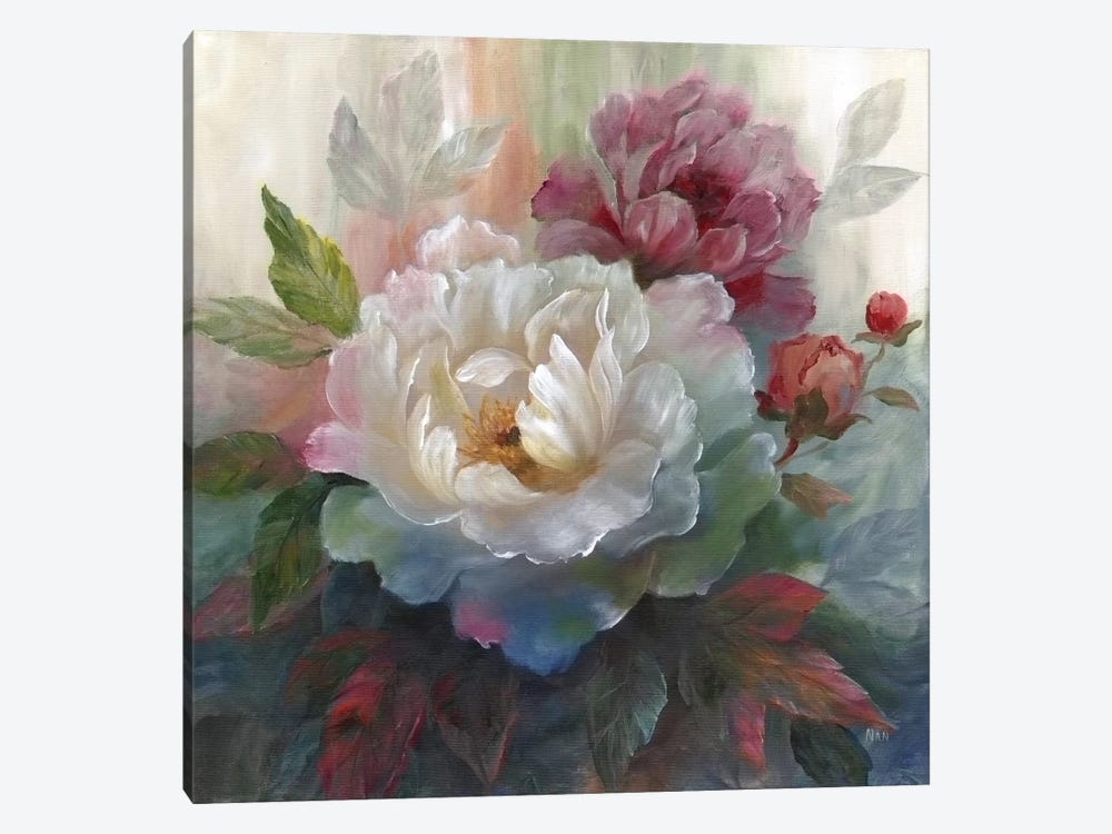 White Roses I by Nan 1-piece Canvas Art