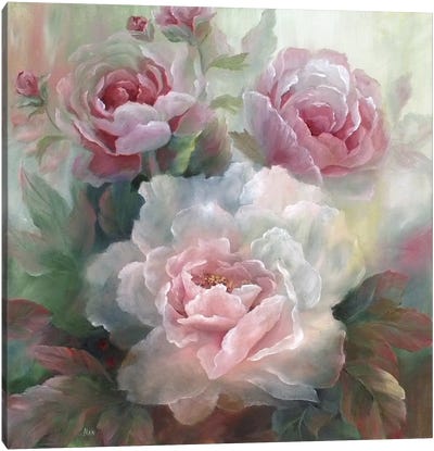 White Roses III Canvas Art Print - Granny Chic