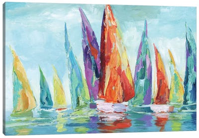 Fine Day Sailing I Canvas Art Print - Abstract Landscapes Art