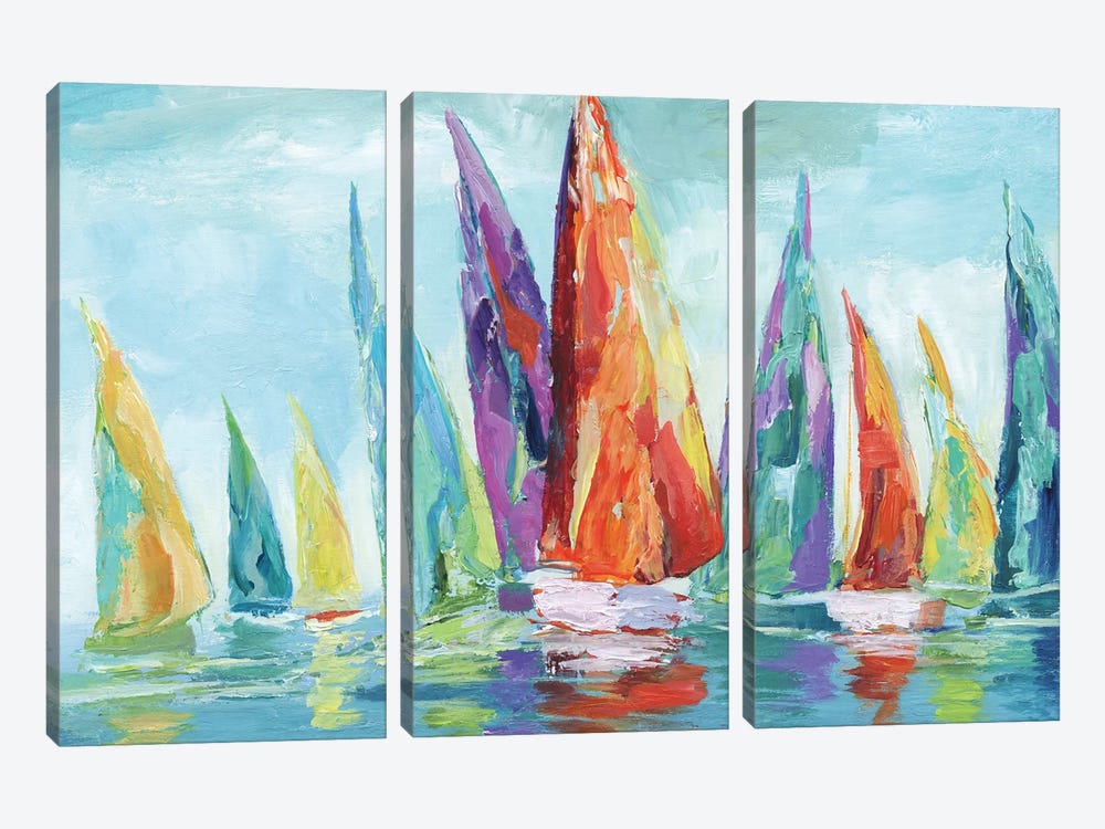 Fine Day Sailing I by Nan 3-piece Canvas Artwork