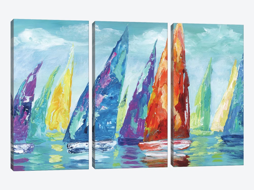 Fine Day Sailing II by Nan 3-piece Canvas Art Print