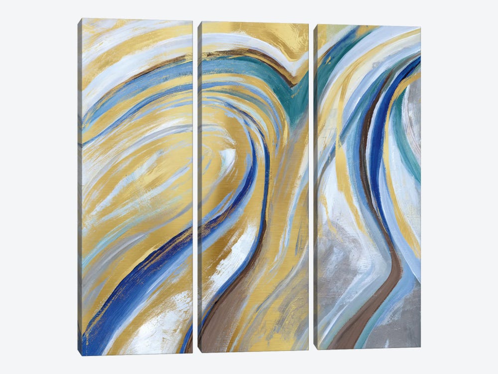 Agate & Gold I by Nan 3-piece Canvas Wall Art