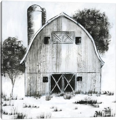 Black & White Barn I Canvas Art Print - Nan