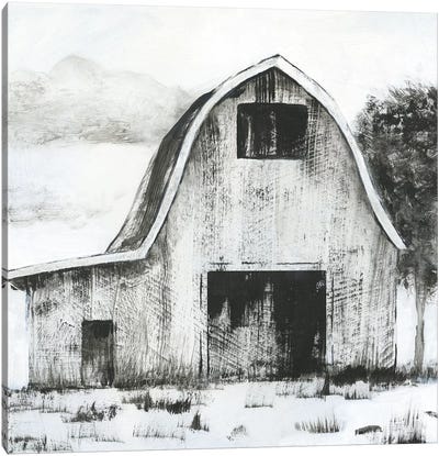 Black & White Barn II Canvas Art Print - Nan