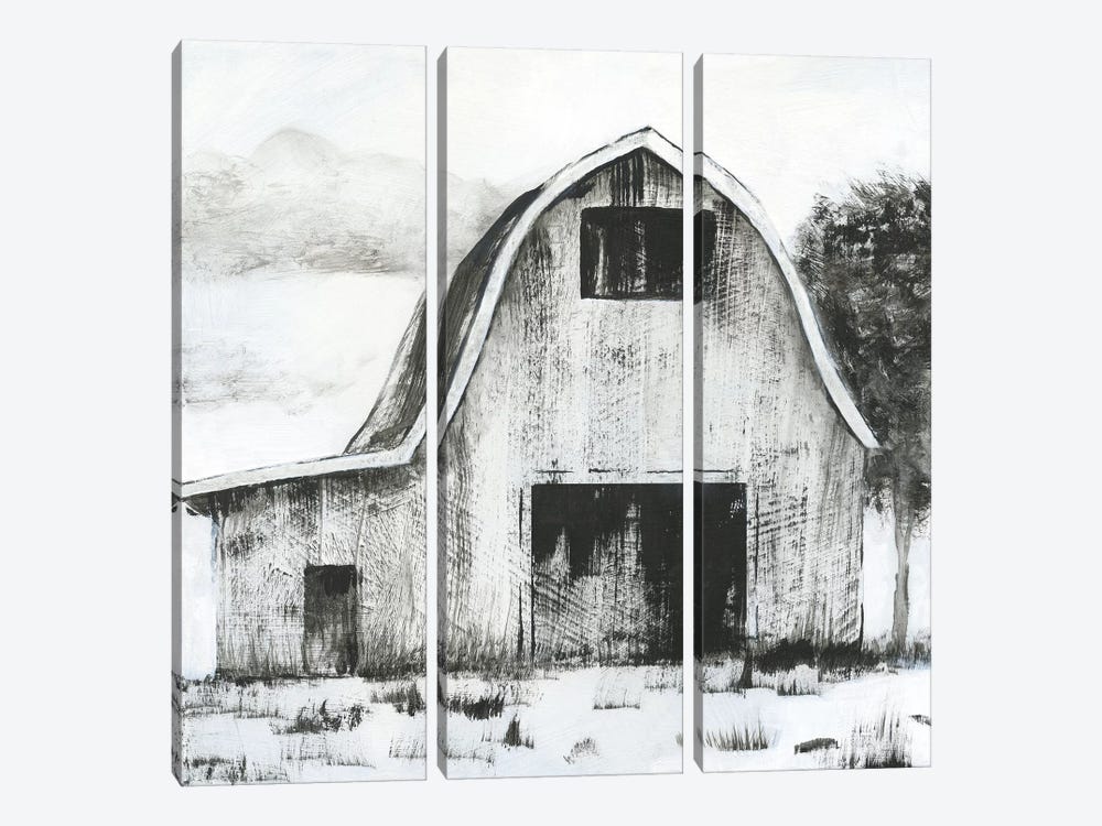 Black & White Barn II by Nan 3-piece Canvas Art Print