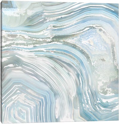 Agate in Blue II Canvas Art Print - Pantone Greenery 2017