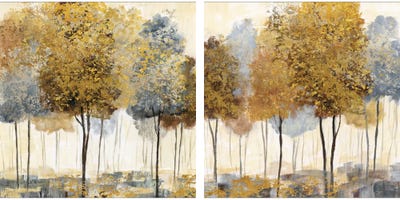 Metallic Forest Diptych