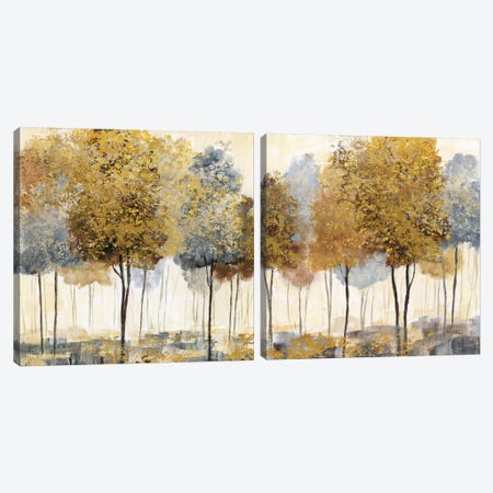 Metallic Forest Diptych Canvas Print Set #NAN2HSET001} by Nan Art Print