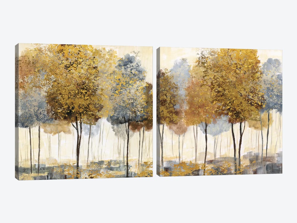 Metallic Forest Diptych by Nan 2-piece Canvas Art Print