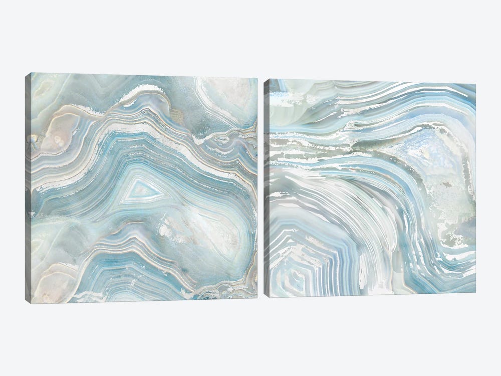 Agate In Blue Diptych 2-piece Canvas Wall Art