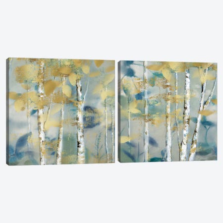 Gilded Forest Detail Diptych Canvas Print Set #NAN2HSET003} by Nan Canvas Art Print